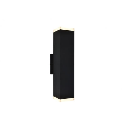 Avenue Lighting Avenue Outdoor 12in LED Wall Sconce | Modern Black Aluminum and Acrylic | Outdoor Entryway & Porch | 4 x 4 x 12 in | Model AV9893-BLK