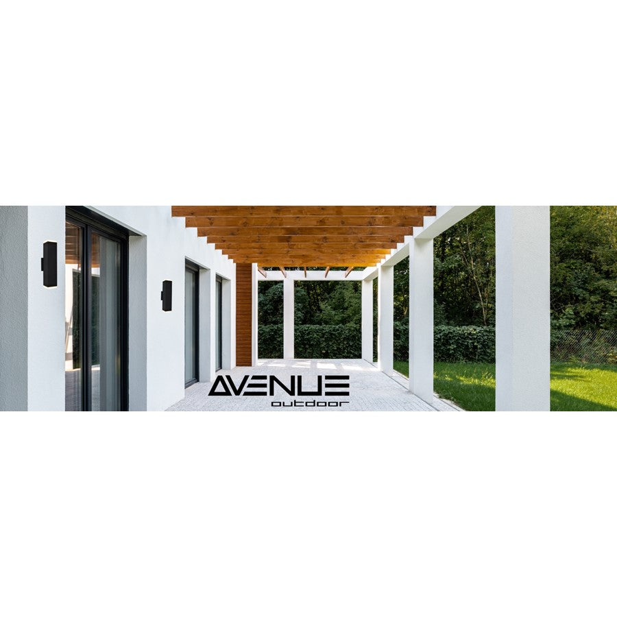 Avenue Lighting Avenue Outdoor 12in LED Wall Sconce | Modern Black Aluminum and Acrylic | Outdoor Entryway & Porch | 4 x 4 x 12 in | Model AV9893-BLK