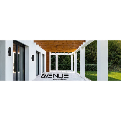 Avenue Lighting Avenue Outdoor 12in LED Wall Sconce | Modern Black Aluminum and Acrylic | Outdoor Entryway & Porch | 4 x 4 x 12 in | Model AV9893-BLK