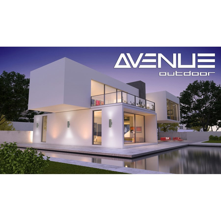 Avenue Lighting Avenue Outdoor 12in LED Wall Sconce | Modern Silver Aluminum and Acrylic | Outdoor Entryway & Porch | 4 x 4 x 12 in | Model AV9893-SLV