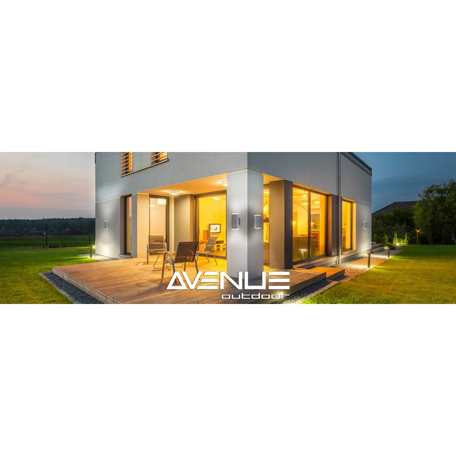 Avenue Lighting Avenue Outdoor 10in 1-Light Outdoor Sconce | Modern Silver and Acrylic | Porch & Entryway | 4 x 4 x 10 in | Model AV9894-SLV