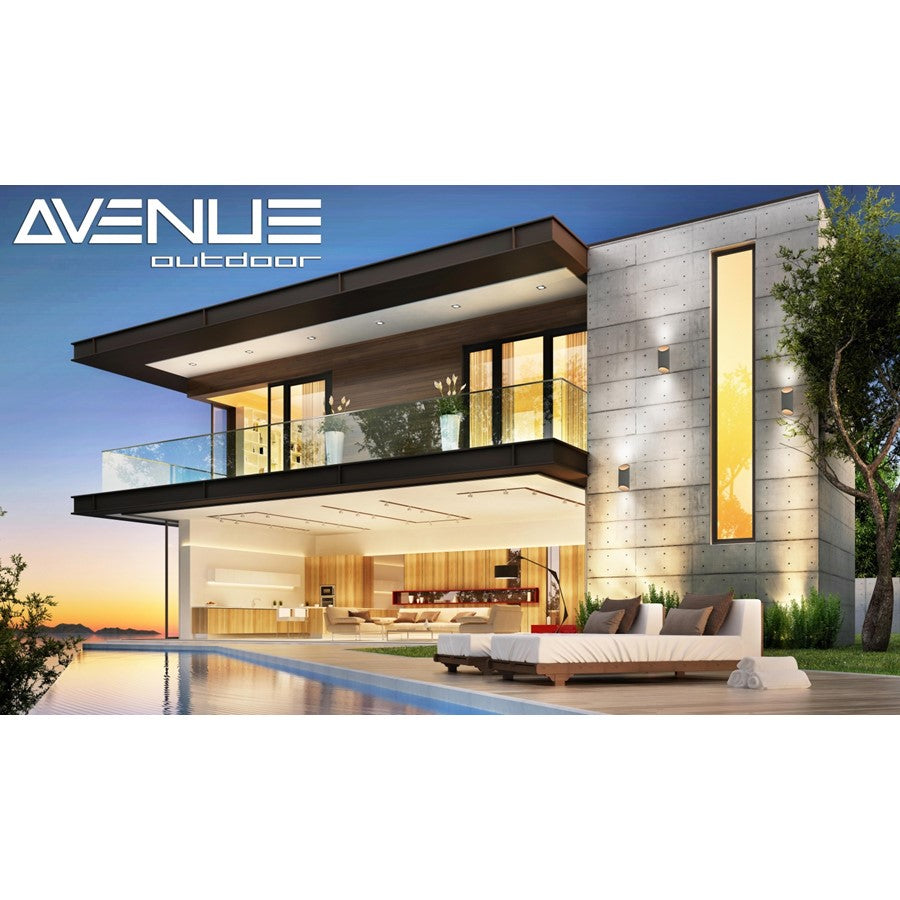 Avenue Lighting Avenue Outdoor 16in 1-Light Outdoor Sconce | Modern Silver Aluminum | Porch, Garage & Entryway | 3 x 7 x 16 in | Model AV9896-SLV