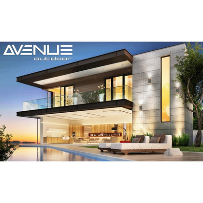 Avenue Lighting Avenue Outdoor 16in 1-Light Outdoor Sconce | Modern Silver Aluminum | Porch, Garage & Entryway | 3 x 7 x 16 in | Model AV9896-SLV