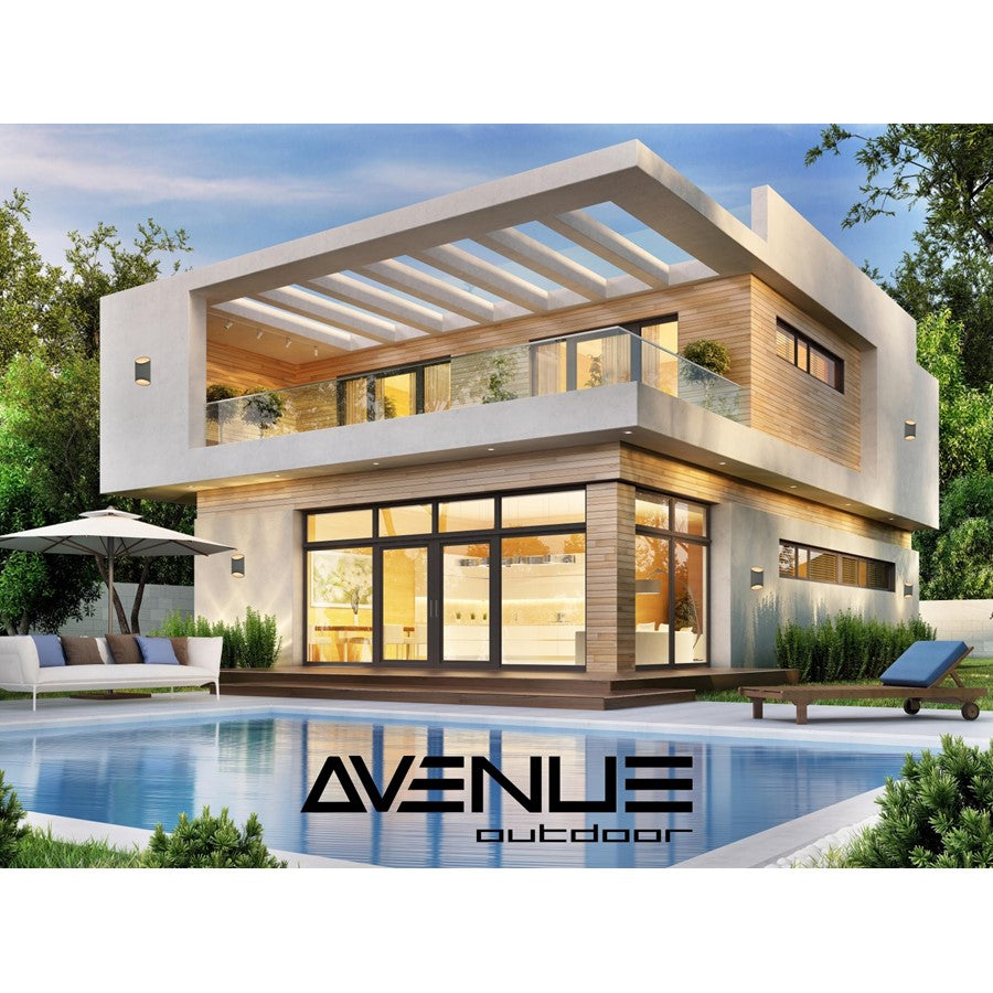 Avenue Lighting Avenue Outdoor 12in 1-Light Outdoor Sconce | Modern Silver Aluminum | Porch, Garage & Entryway | 3 x 7 x 12 in | Model AV9897-SLV