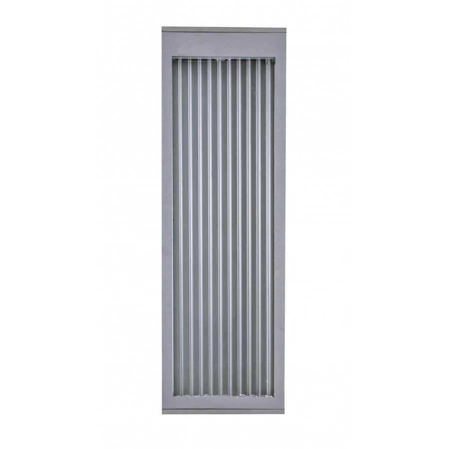 Avenue Lighting Avenue Outdoor 18in 1-Light Outdoor Sconce | Modern Silver Aluminum and Ribbed Glass | Entryway & Covered Patio | Model AV9902-SLV