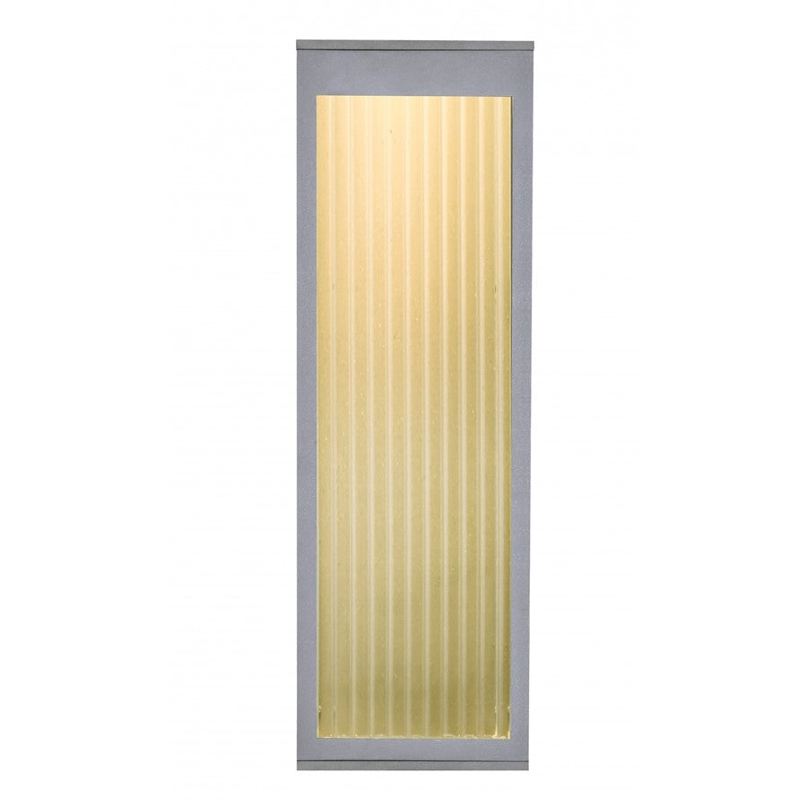 Avenue Lighting Avenue Outdoor 18in 1-Light Outdoor Sconce | Modern Silver Aluminum and Ribbed Glass | Entryway & Covered Patio | Model AV9902-SLV