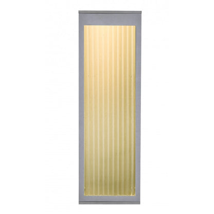 Avenue Lighting Avenue Outdoor 18in 1-Light Outdoor Sconce | Modern Silver Aluminum and Ribbed Glass | Entryway & Covered Patio | Model AV9902-SLV