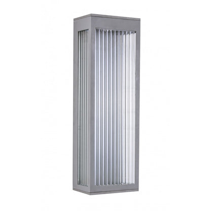 Avenue Lighting Avenue Outdoor 18in 1-Light Outdoor Sconce | Modern Silver Aluminum and Ribbed Glass | Entryway & Covered Patio | Model AV9902-SLV