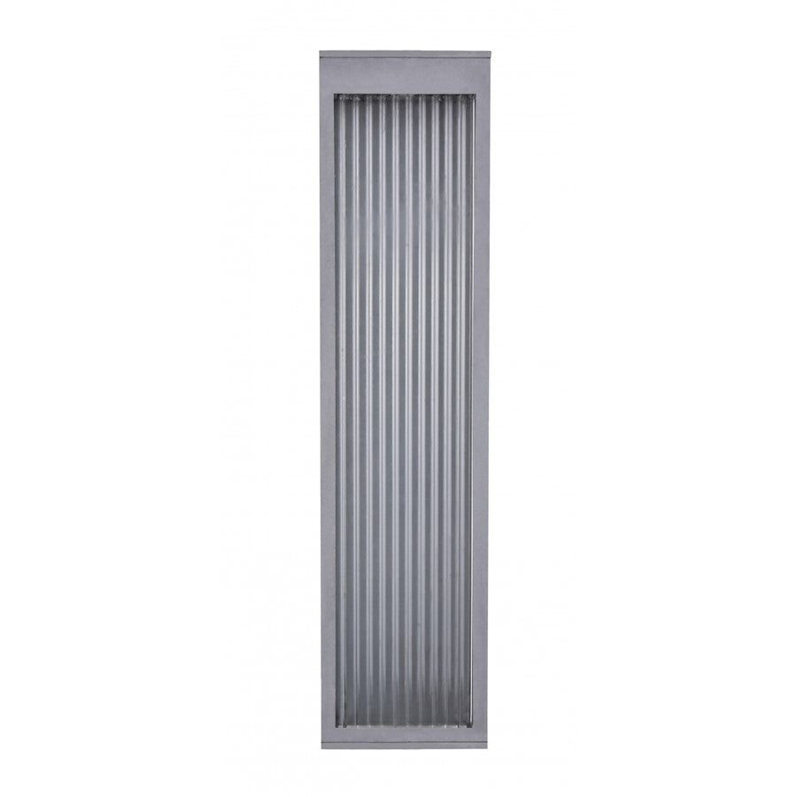 Avenue Lighting Avenue Outdoor 24in 1-Light Outdoor Sconce | Modern Silver Aluminum and Ribbed Glass | Entryway & Covered Patio | Model AV9903-SLV