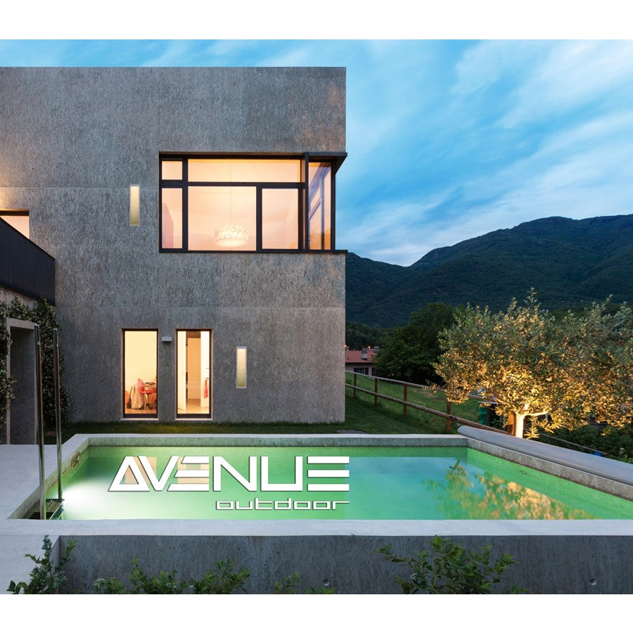 Avenue Lighting Avenue Outdoor 24in 1-Light Outdoor Sconce | Modern Silver Aluminum and Ribbed Glass | Entryway & Covered Patio | Model AV9903-SLV