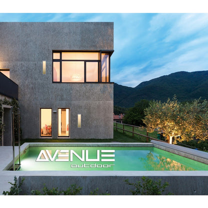 Avenue Lighting Avenue Outdoor 24in 1-Light Outdoor Sconce | Modern Silver Aluminum and Ribbed Glass | Entryway & Covered Patio | Model AV9903-SLV
