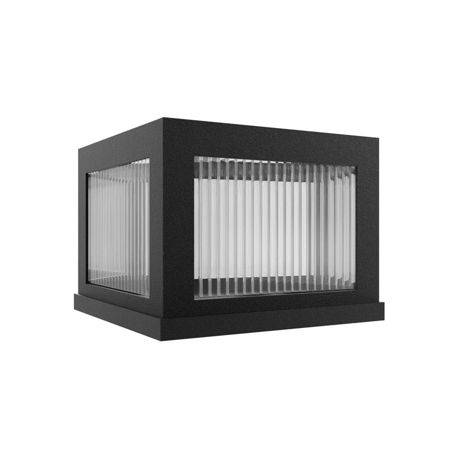 Avenue Lighting Avenue Outdoor 11in 1-Light Outdoor Sconce | Modern Black Aluminum and Ribbed Glass | Entryway & Covered Patio | Model AV9904-BLK