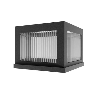 Avenue Lighting Avenue Outdoor 11in 1-Light Outdoor Sconce | Modern Black Aluminum and Ribbed Glass | Entryway & Covered Patio | Model AV9904-BLK