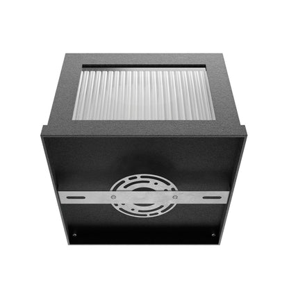 Avenue Lighting Avenue Outdoor 11in 1-Light Outdoor Sconce | Modern Black Aluminum and Ribbed Glass | Entryway & Covered Patio | Model AV9904-BLK