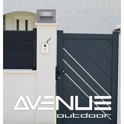 Avenue Lighting Avenue Outdoor 11in 1-Light Outdoor Sconce | Modern Silver Aluminum | Entryway & Covered Patio | 12 x 12 x 11 in | Model AV9904-SLV