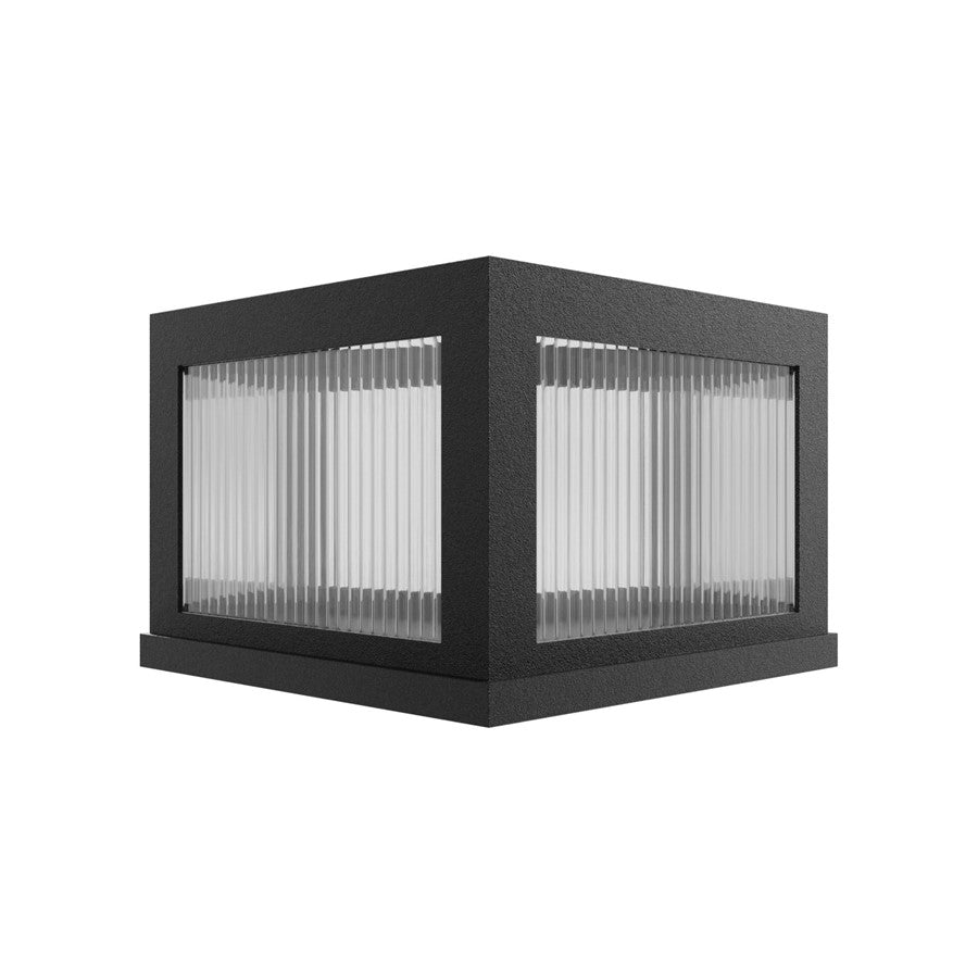 Avenue Lighting Avenue Outdoor 14in 1-Light Outdoor Sconce | Modern Black Aluminum and Ribbed Glass | Entryway & Covered Patio | Model AV9905-BLK