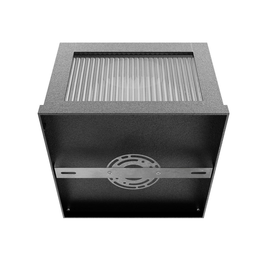 Avenue Lighting Avenue Outdoor 14in 1-Light Outdoor Sconce | Modern Black Aluminum and Ribbed Glass | Entryway & Covered Patio | Model AV9905-BLK