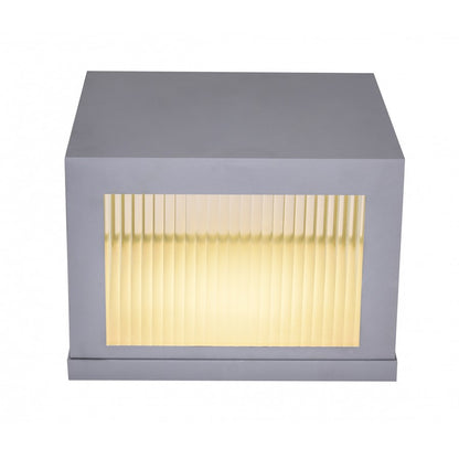 Avenue Lighting Avenue Outdoor 14in 1-Light Outdoor Sconce | Modern Silver Aluminum and Ribbed Glass | Entryway & Covered Patio | Model AV9905-SLV