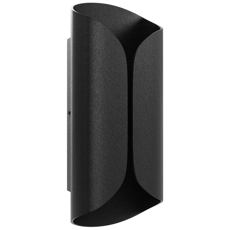 Avenue Lighting Avenue Outdoor 14in 1-Light Outdoor Sconce | Modern Black Aluminum Curved | Entryway & Covered Patio | Model AV9909-BLK