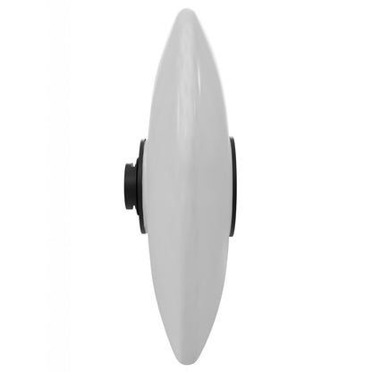 Fremont Disc Shape 1-Light with White Glass, Black