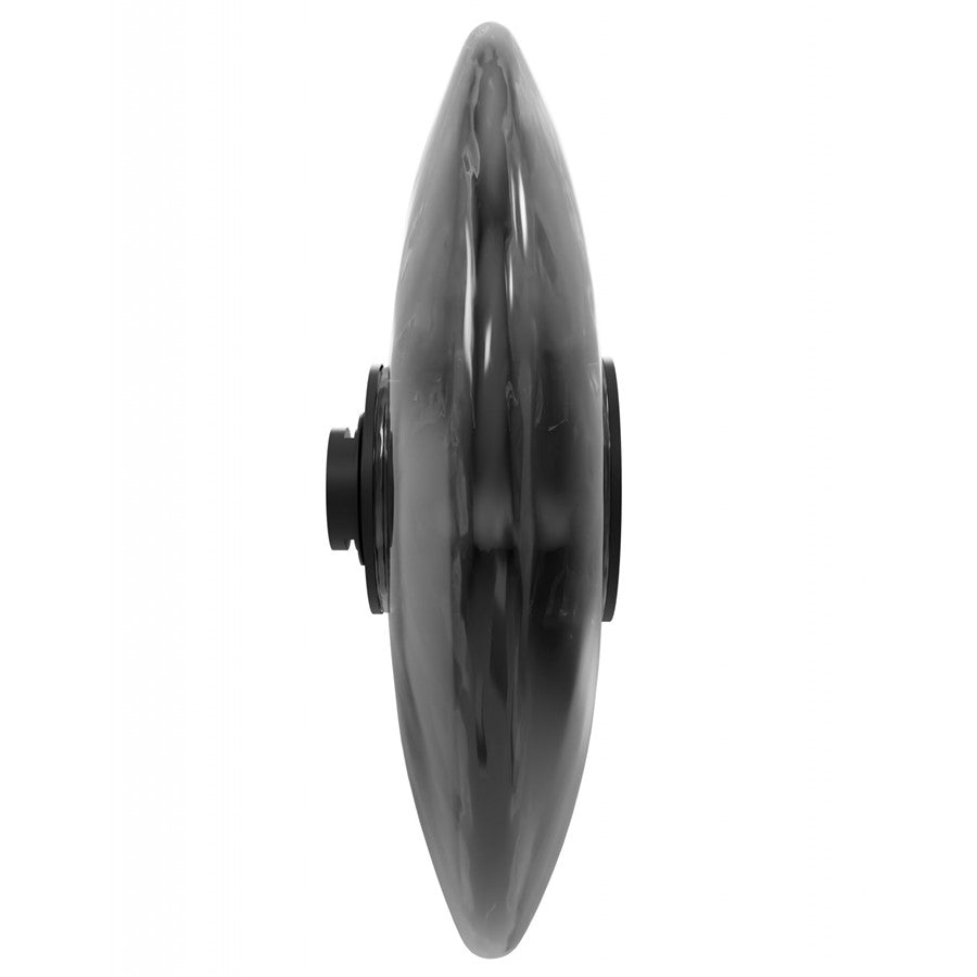 Fremont Disc Shape 1-Light with Smoked Glass, Black