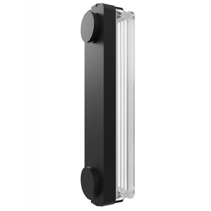 Avenue Lighting Fremont 12in 1-Light Wall Sconce | Sleek Chic Modern Frosted Clear Glass and Black Finish | Bedroom & Hallway Accent | Model G400