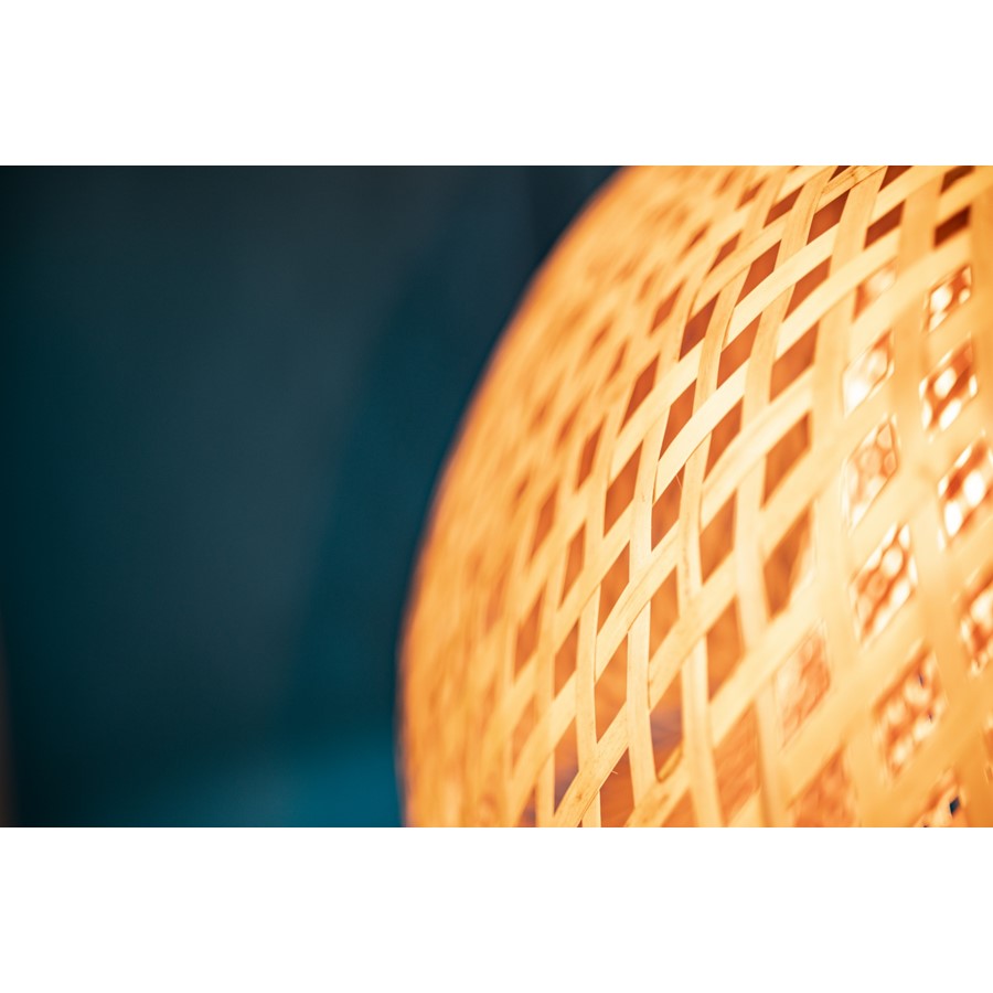 Avenue Lighting Tulum 5in 1-Light Pendant | Eco-Chic Bamboo Wicker and Black | Kitchen Island & Dining Room | 5 x 5 x 13 in | Model HF1002-BW