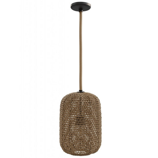 Avenue Lighting Malibu 16in Oval 1-Light Pendant | Rustic Natural Hemp Rope | Kitchen Island & Dining Room | 11 x 11 x 16 in | Model HF1005-RP