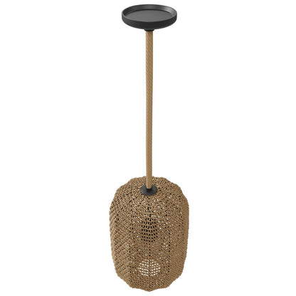 Avenue Lighting Malibu 16in Oval 1-Light Pendant | Rustic Natural Hemp Rope | Kitchen Island & Dining Room | 11 x 11 x 16 in | Model HF1005-RP