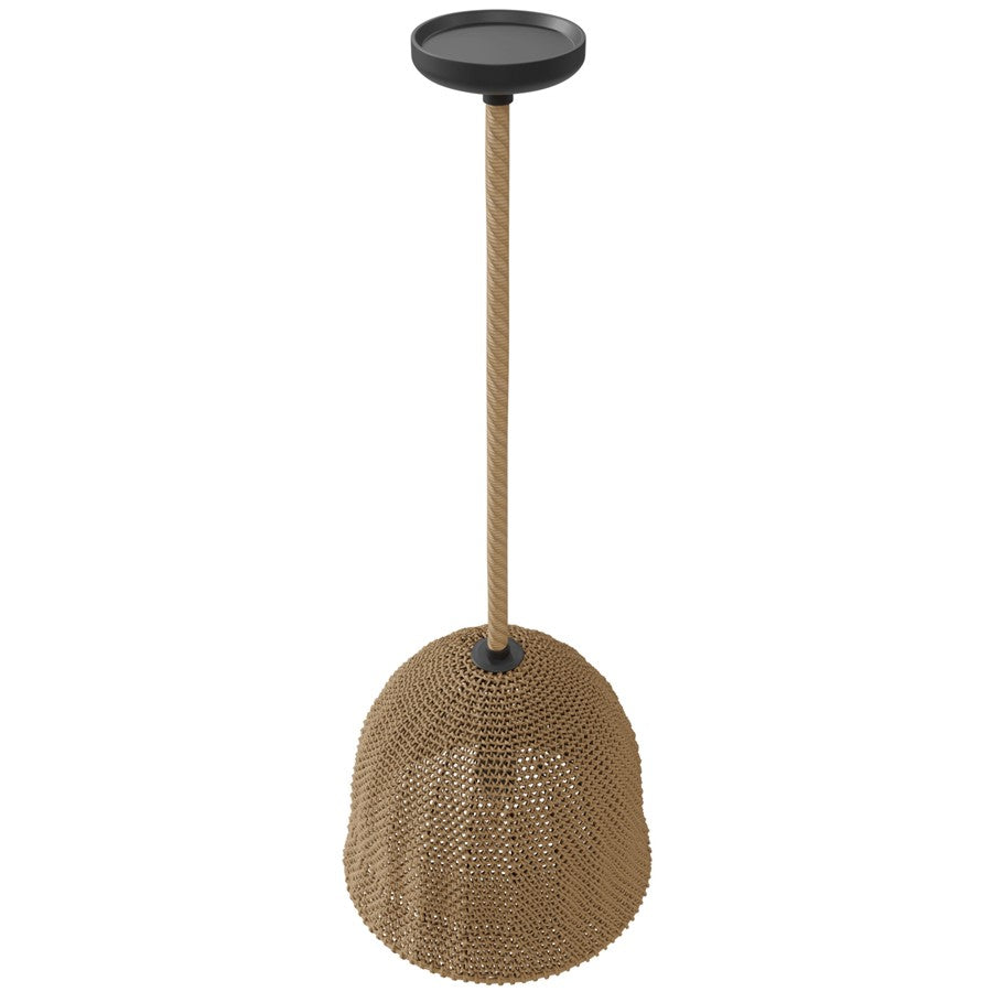 Avenue Lighting Malibu 16in Bell 1-Light Pendant | Rustic Natural Hemp Rope | Kitchen Island & Dining Room | 16 x 16 x 16 in | Model HF1006-RP