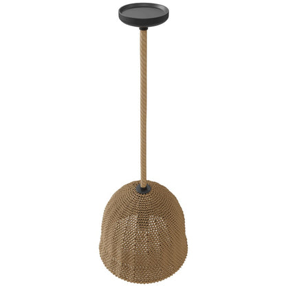 Avenue Lighting Malibu 16in Bell 1-Light Pendant | Rustic Natural Hemp Rope | Kitchen Island & Dining Room | 16 x 16 x 16 in | Model HF1006-RP