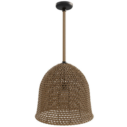 Avenue Lighting Malibu 20in 1-Light Pendant | Rustic Natural Hemp Rope | Kitchen Island & Dining Room | 20 x 20 x 20 in | Model HF1007-RP