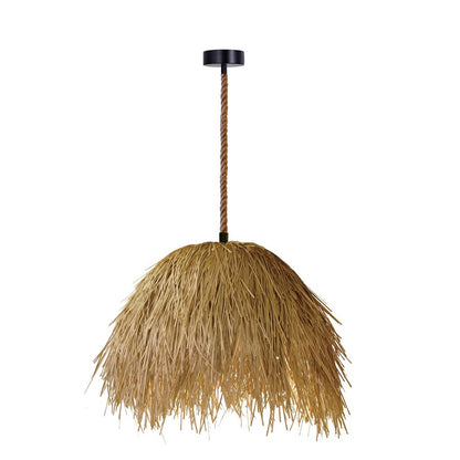 Avenue Lighting Malibu 28in 1-Light Pendant | Coastal Hemp Rope and Black | Kitchen Island & Dining Room | 22 x 28 x 28 in | Model HF1009-RP