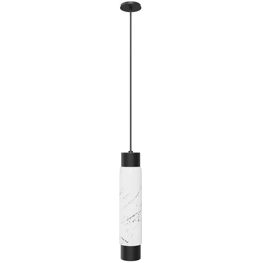 Avenue Lighting Cicada 14in 1-Light Pendant | Art Deco White Marble and Aluminum | Kitchen Island & Dining Room | 3 x 3 x 14 in | Model HF1068-WHT