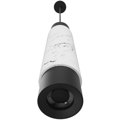 Avenue Lighting Cicada 14in 1-Light Pendant | Art Deco White Marble and Aluminum | Kitchen Island & Dining Room | 3 x 3 x 14 in | Model HF1068-WHT