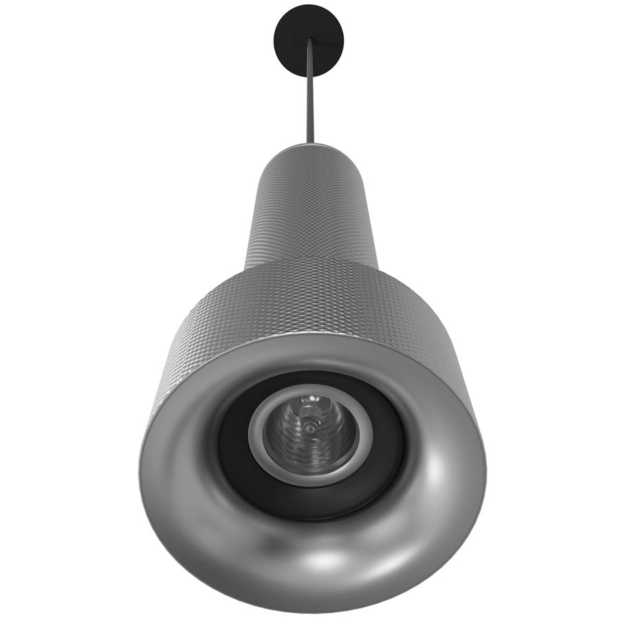Avenue Lighting Cicada 10in 1-Light Pendant | Art Deco Knurled Light Grey Aluminum | Kitchen Island & Dining Room | 4 x 4 x 10 in | Model HF1070-LGY