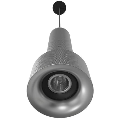Avenue Lighting Cicada 10in 1-Light Pendant | Art Deco Knurled Light Grey Aluminum | Kitchen Island & Dining Room | 4 x 4 x 10 in | Model HF1070-LGY