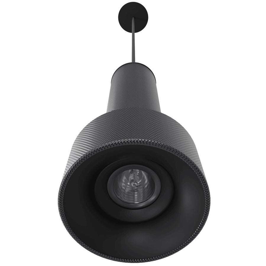 Avenue Lighting Cicada 10in 1-Light Pendant | Art Deco Knurled Dark Grey Aluminum | Kitchen Island & Dining Room | 4 x 4 x 10 in | Model HF1071-DGY