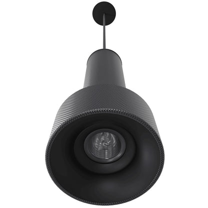Avenue Lighting Cicada 10in 1-Light Pendant | Art Deco Knurled Dark Grey Aluminum | Kitchen Island & Dining Room | 4 x 4 x 10 in | Model HF1071-DGY