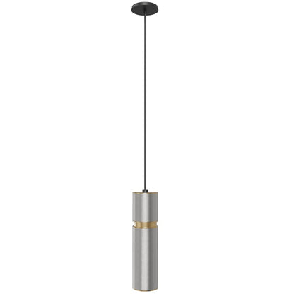 Avenue Lighting Cicada 10in 1-Light Pendant | Art Deco Knurled Light Grey and Brass Aluminum | Kitchen Island & Dining Room | Model HF1072-LGB