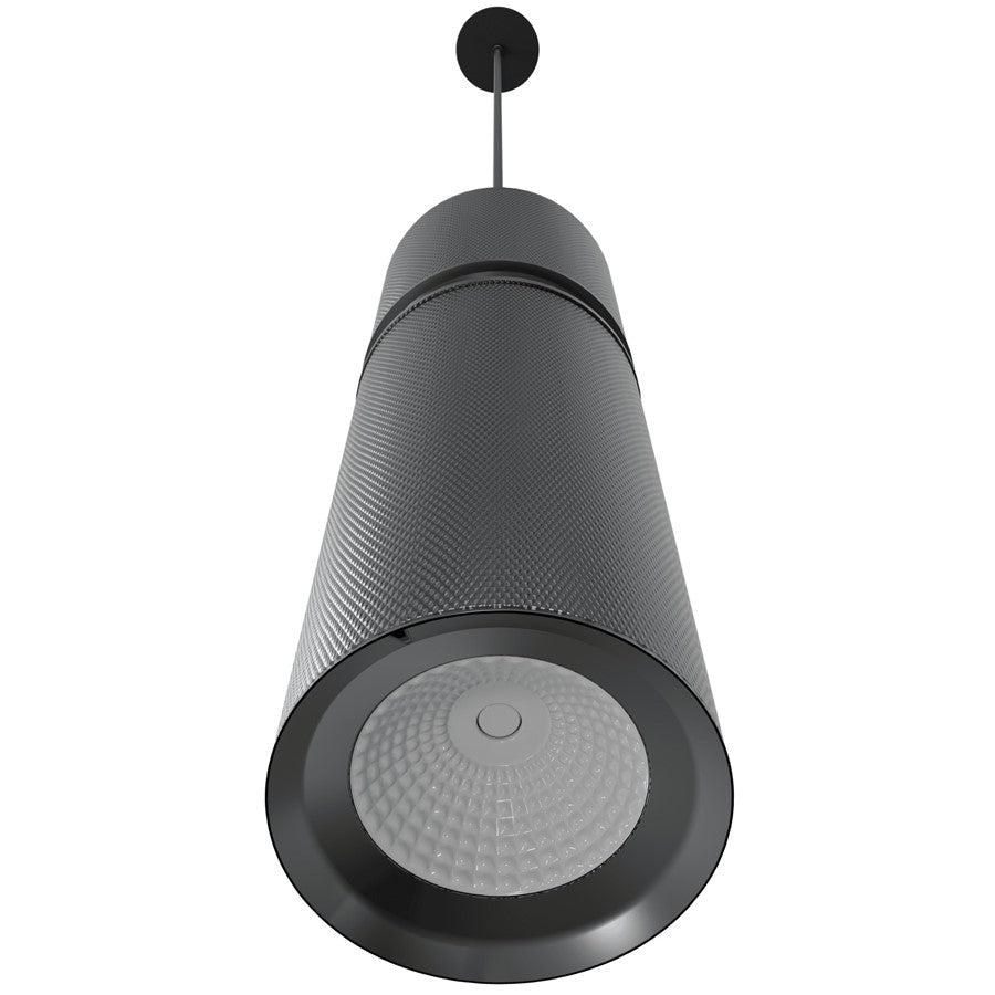Avenue Lighting Cicada 10in 1-Light Pendant | Art Deco Knurled Dark Grey and Pewter Aluminum | Kitchen Island & Dining Room | Model HF1073-LDG