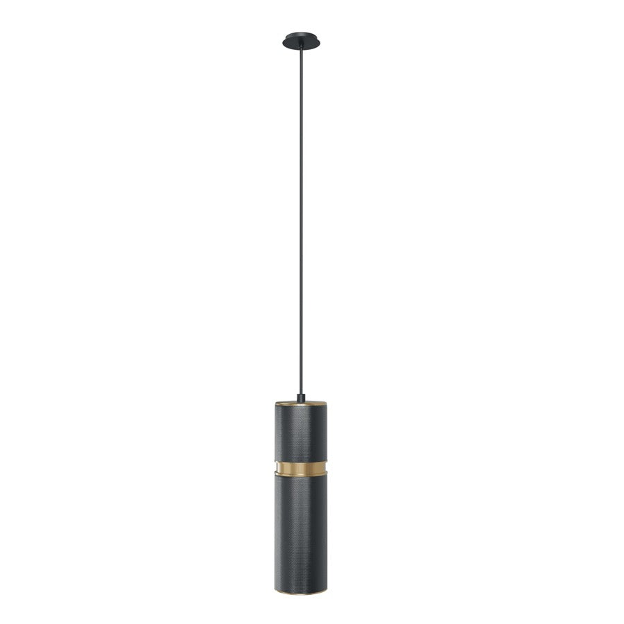 Avenue Lighting Cicada 10in 1-Light Pendant | Art Deco Knurled Dark Grey and Brass Aluminum | Kitchen Island & Dining Room | Model HF1074-DGY