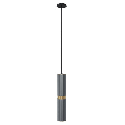 Avenue Lighting Cicada 13in 1-Light Pendant | Art Deco Knurled Light Grey and Brass Aluminum | Kitchen Island & Dining Room | Model HF1077-BLG