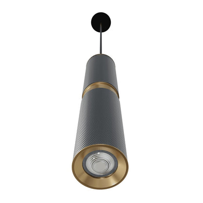 Avenue Lighting Cicada 13in 1-Light Pendant | Art Deco Knurled Light Grey and Brass Aluminum | Kitchen Island & Dining Room | Model HF1077-BLG