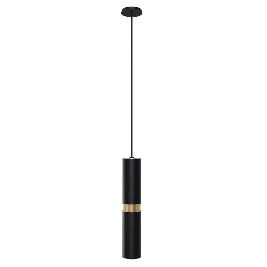 Avenue Lighting Cicada 13in 1-Light Pendant | Art Deco Black and Knurled Brass Aluminum | Kitchen Island & Dining Room | Model HF1078-BBK