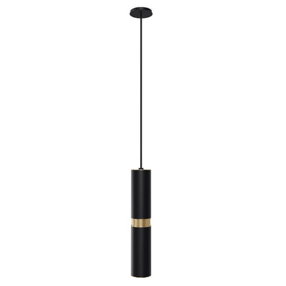 Avenue Lighting Cicada 13in 1-Light Pendant | Art Deco Black and Knurled Brass Aluminum | Kitchen Island & Dining Room | Model HF1078-BBK