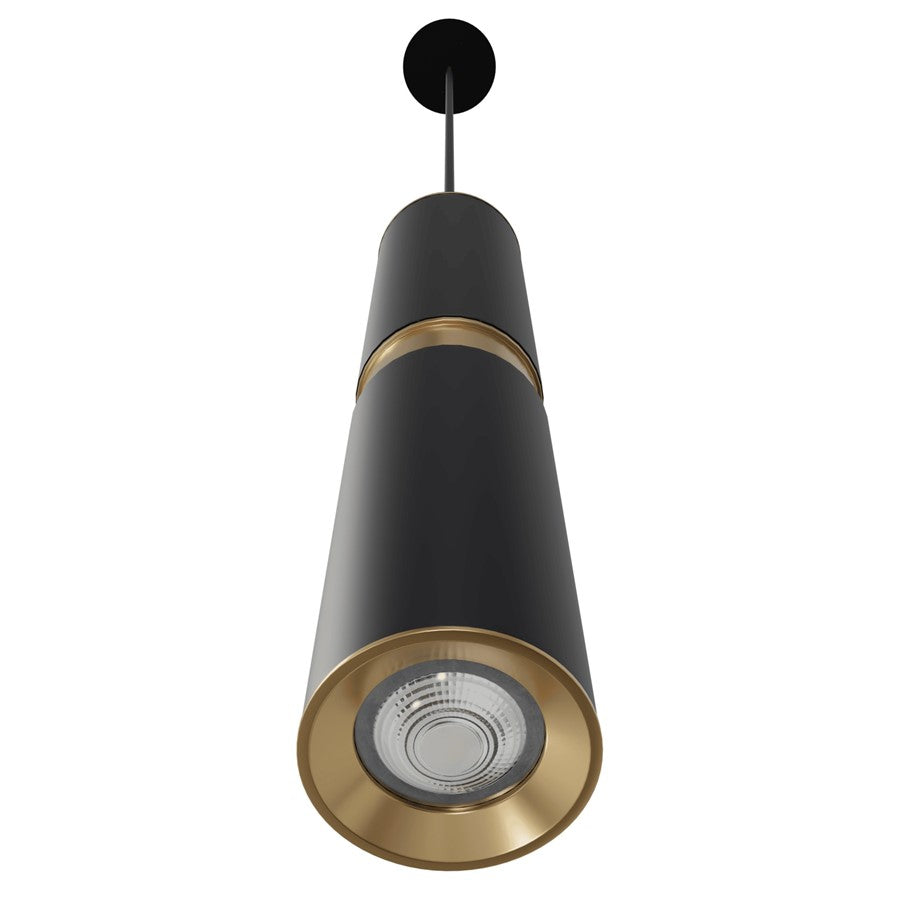 Avenue Lighting Cicada 13in 1-Light Pendant | Art Deco Black and Knurled Brass Aluminum | Kitchen Island & Dining Room | Model HF1078-BBK