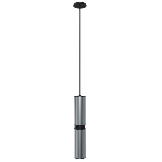 Avenue Lighting Cicada 12in 1-Light Pendant | Art Deco Knurled Dark Grey and Black Aluminum | Kitchen Island & Dining Room | Model HF1078-DGY