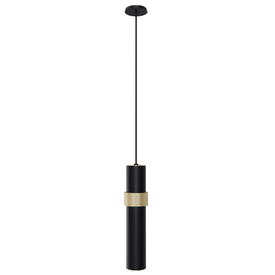 Avenue Lighting Cicada 12in 1-Light Pendant | Art Deco Black and Knurled Brass Aluminum | Kitchen Island & Dining Room | Model HF1079-BKB