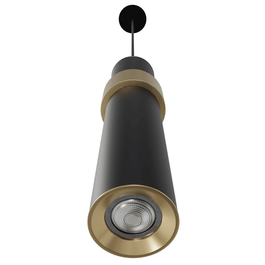 Avenue Lighting Cicada 12in 1-Light Pendant | Art Deco Black and Knurled Brass Aluminum | Kitchen Island & Dining Room | Model HF1079-BKB